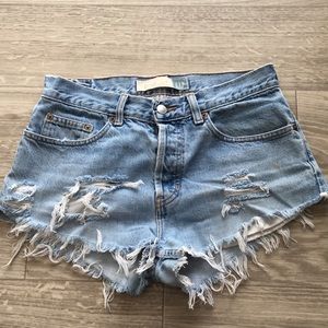Cutoff Denim shorts distressed
